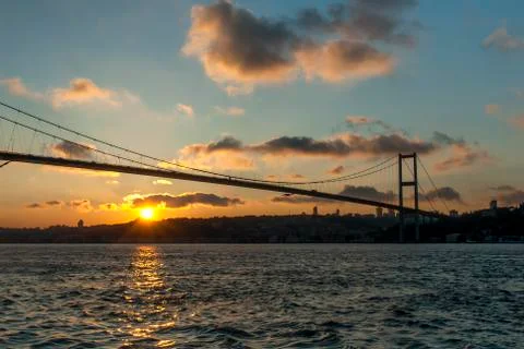 Bosphorus Bridge with coluds Stock Photos