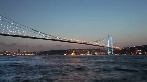 Bosphorus bridge day to night time lapse Vídeos de archivo 41252083