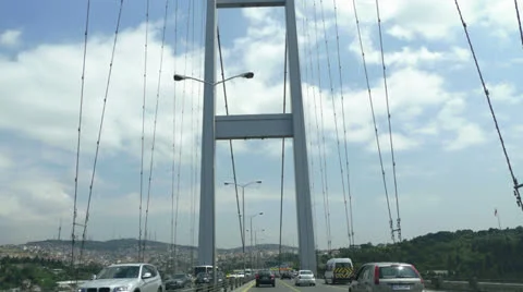 Bosphorus Bridge Drive in Istanbul (Editorial) Video stock 24864590