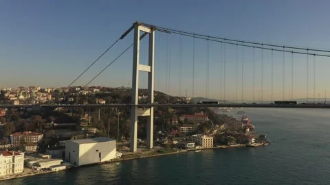 Bosphorus Bridge Horizontal Drone Follow Shot Stock Footage 311435568
