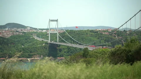 Bosphorus bridge view from high vantage point, jk01 Stock Footage 256240463