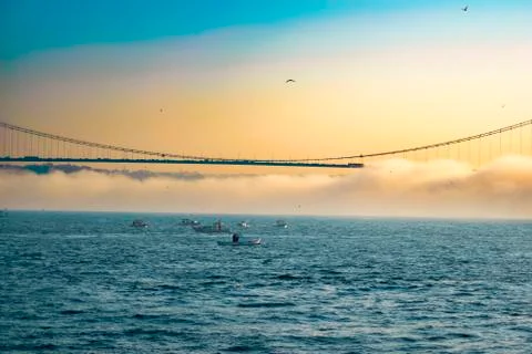 Bosphorus fishers Stock Photos