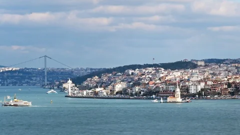 Bosphorus In Istanbul - Time Lapse 库存影片 99909586