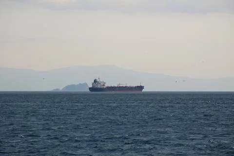 Bosphorus Passage: Ship Sailing through Istanbul's Strait Stock Photos
