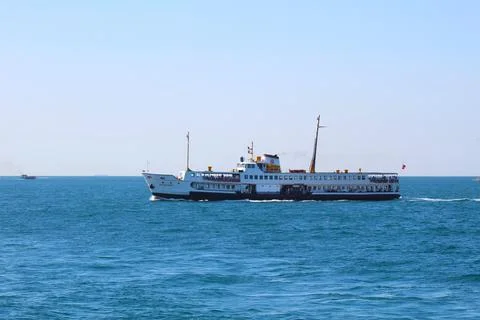 Bosphorus Passage: Ship Sailing through Istanbul's Strait Stock Photos