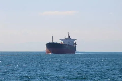 Bosphorus Passage: Ship Sailing through Istanbul's Strait Stock Photos