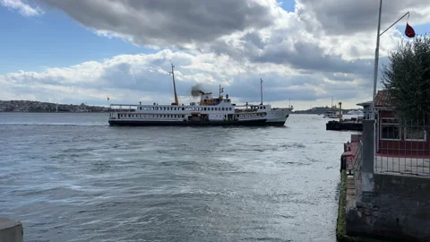 Bosphorus Passenger Ferry Approaching A Dock Stock Footage 217977353