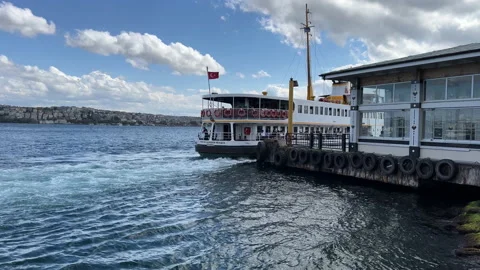 Bosphorus Passenger Ferry Departing Stock Footage 218146530