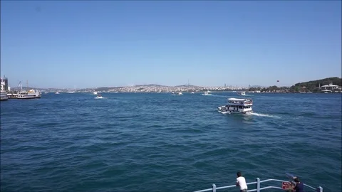 Bosphorus Ship Traffic Stock Footage 129138654