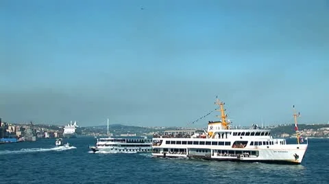 Bosphorus ships b Stock Footage 12167042