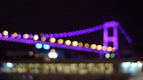 Bosphorus Strait night view defocused Video stock 54109310
