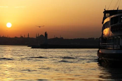 Bosphorus sunset Stock Photos