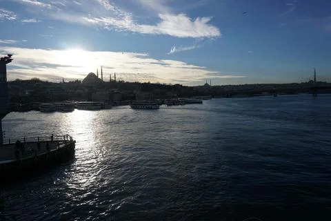Bosphorus at sunset Stock Photos