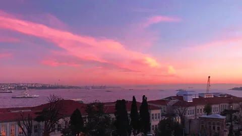 Bosphorus Sunset Timelapse Stock Footage 233939925