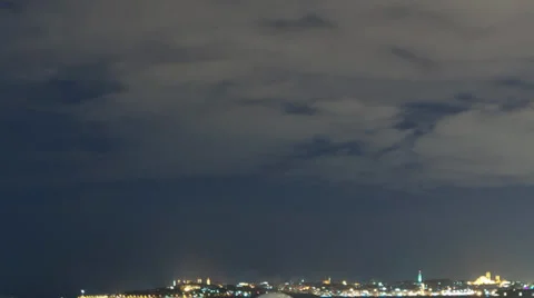 Bosphorus Time Lapse at Night Stock Footage 33624829