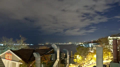 Bosphorus Time Lapse at Night Stock Footage 33625226