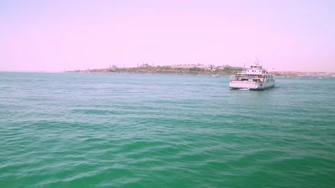 Bosphorus Topkapi Palace and car ferry 動画素材 147118674