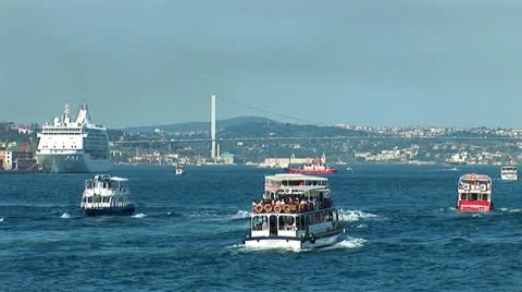 Bosphorus trafic Stock Footage 12167069