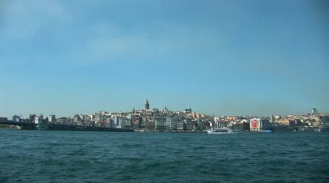 Bosphorus view of Galata Tower -b Stock Footage 12167163