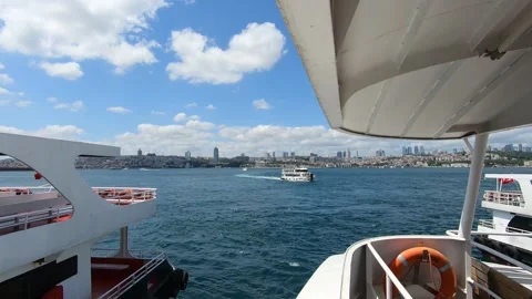 Bosphorus view from inside the istanbul ferry Stock Footage 171509306