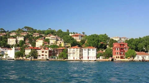 Bosporus Houses Stock Footage