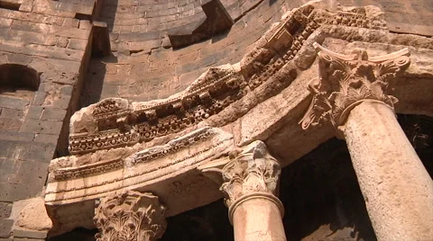 Bosra amphitheater Stock Footage 58471260