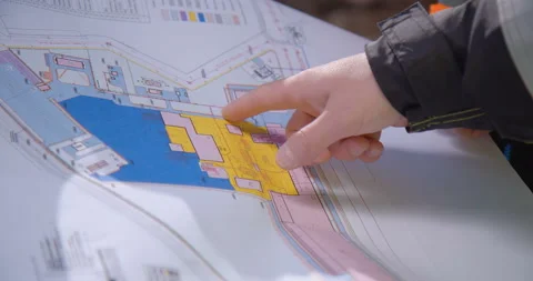 The boss and foreman examine a scheme for the construction of a complex Stock Footage 161960753