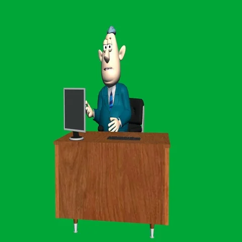 Boss Arguing at Desk:  Loop + Matte Video stock 69281790