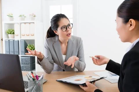 Boss comfusing and blaming 스톡 사진