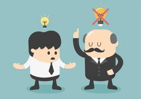 Boss dislike the ideas 스톡 일러스트