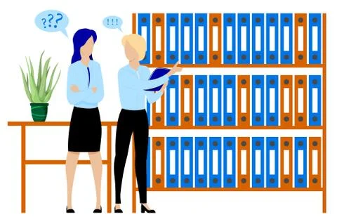 Boss gives the employee an impossible task. Conflicts and disputes at work Illustrazione stock