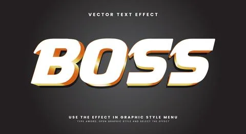 Boss golden Style 3d editable text effect Illustrazione stock