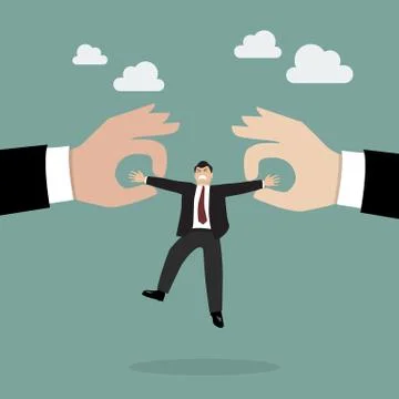 Boss hands are fighting for important businessman Stock Illustration