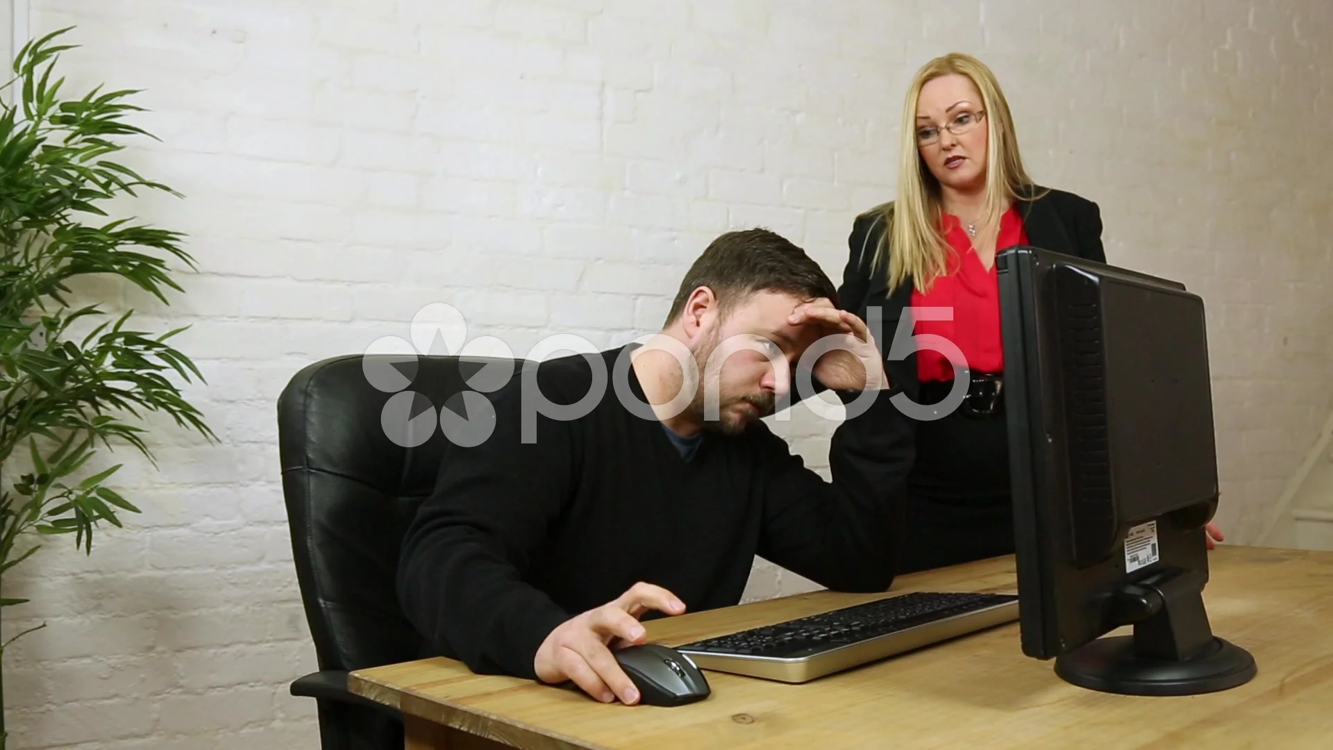 boss harrases angry office worker until ... | Stock Video | Pond5