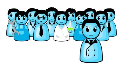 Boss with his team Stock Illustration