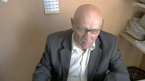 Boss looks seriously Stock Footage 67377779
