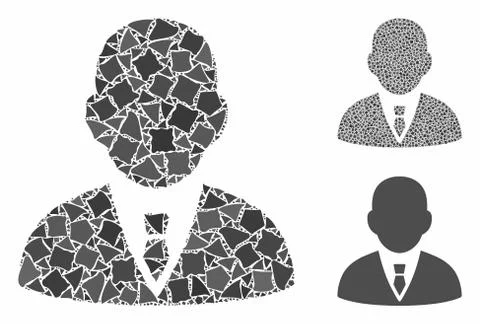 Boss Mosaic Icon of Uneven Elements Stock Illustration