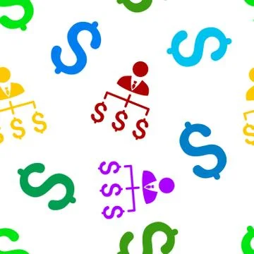 Boss Payments Flat Vector Seamless Pattern Illustrazione stock