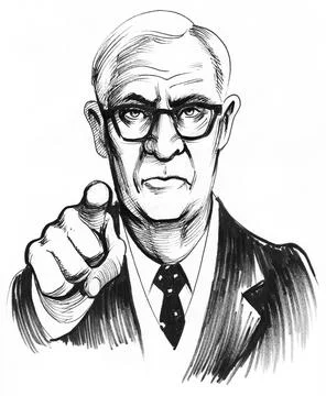 Boss pointing Stock Illustration