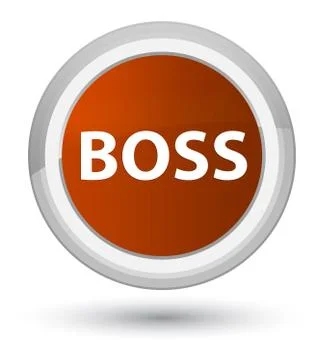 Boss prime brown round button Stock Illustration