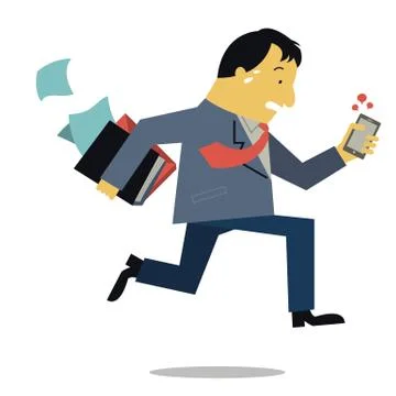 Boss running in rush hour Stock Illustration