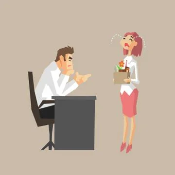 Boss Sacking An Employee 스톡 일러스트