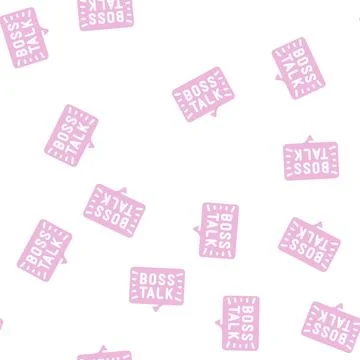 Boss talk glyph vector seamless pattern 스톡 일러스트