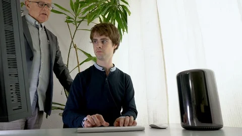 Boss Tells Assistant What To Write in Email - Lawyer, Banker or Accountant Stock Footage 113080565