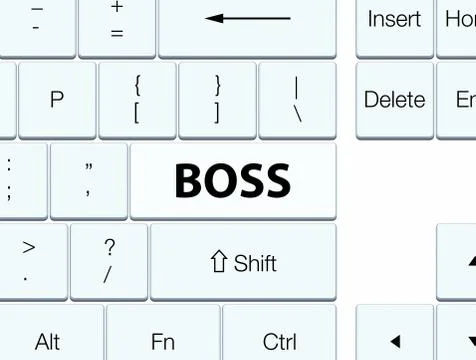 Boss white keyboard button Stock Illustration