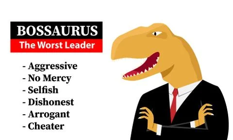 Bossaurus the worst leader, vector art design Stock Illustration
