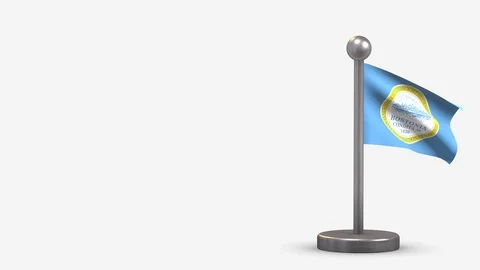 Boston 3D waving flag animation on tiny flagpole. Video stock 120789081