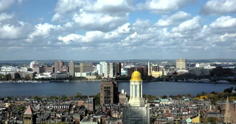 Boston from above Stock Footage 42790576