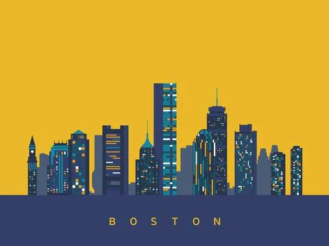 Boston abstract skyline Stock Illustration