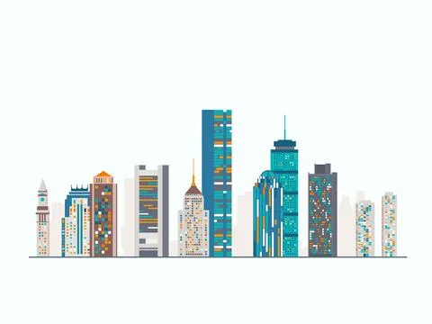 Boston abstract skyline Stock Illustration